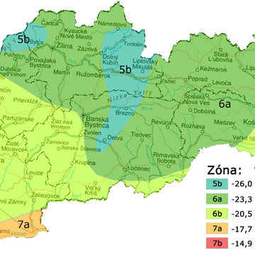 Zóny mrazuvzdornosti