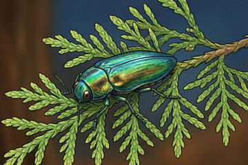 Krasoň borievkový, škodca tují a cypruštekov