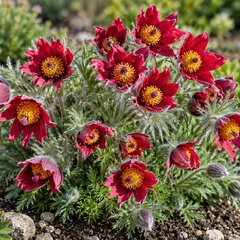 Pulsatilla 'pulsar red shades' - poniklec - Pulsatilla 'Pulsar Red Shades'
