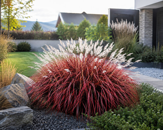 Miscanthus 'lady in red' - ozdobnica - Miscanthus 'Lady in Red'