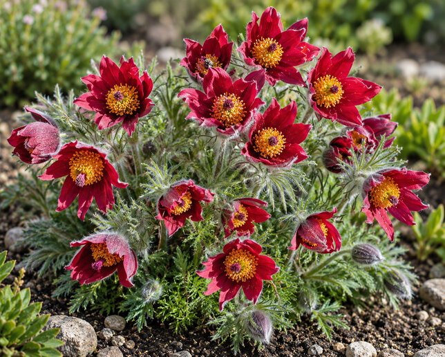 Pulsatilla 'pulsar red shades' - poniklec - Pulsatilla 'Pulsar Red Shades'