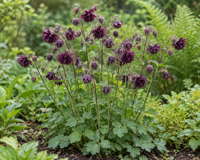 Aquilegia 'black barlow' - orlíček - Aquilegia 'Black Barlow'